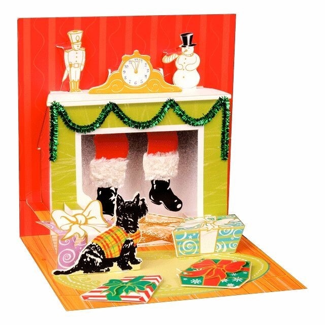 Minifelicitare 3D Craciun-Mos Craciun plecand