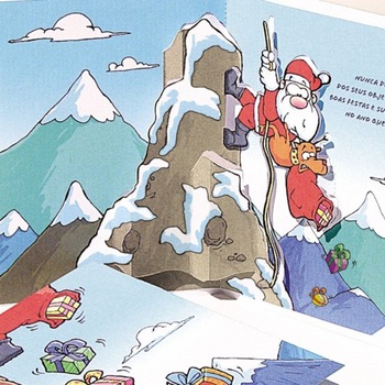 Felicitare Mos Craciun alpinist-3D stil Origami Felicitare Mos Craciun alpinist-3D stil Origami