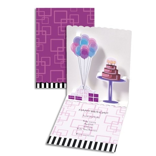 Felicitare aniversare baloane si tort