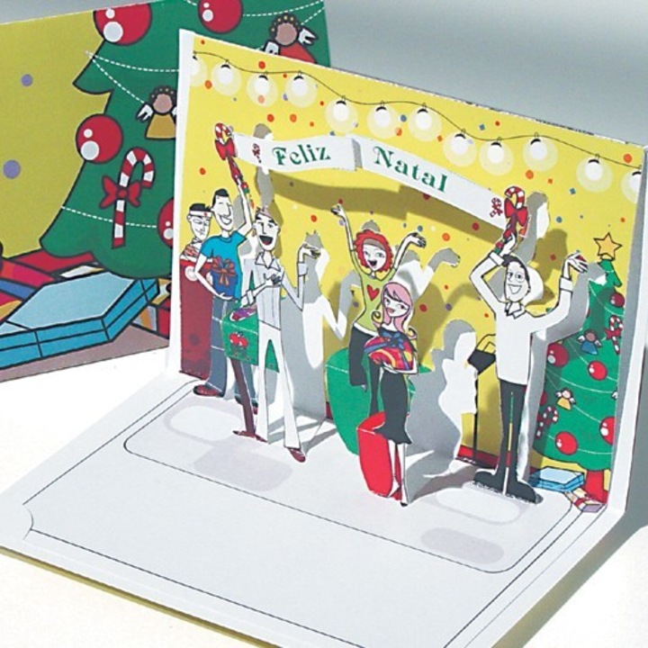 Felicitare Petrecere de Craciun-3D stil Origami