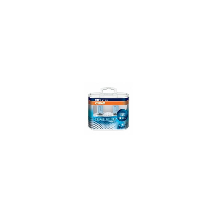 Osram Cool Blue Intense 2 db halogén autó izzó, HB4 12V 51W P22d 4200K Xenon Look fényszórókhoz, kék