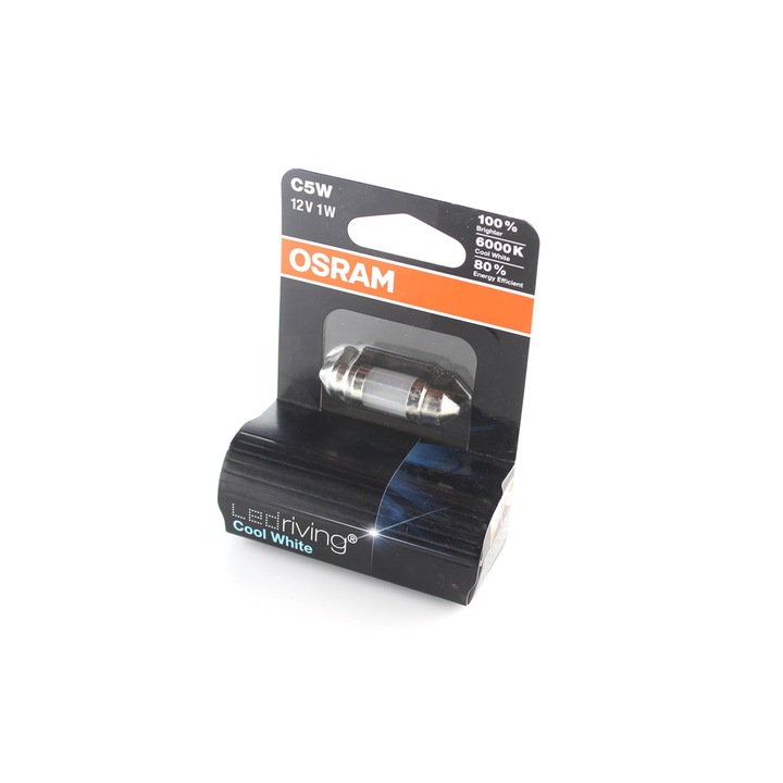 Bec auto Osram LED C5W 12 V 1W 6000k, bec sofit led, 1 buc.