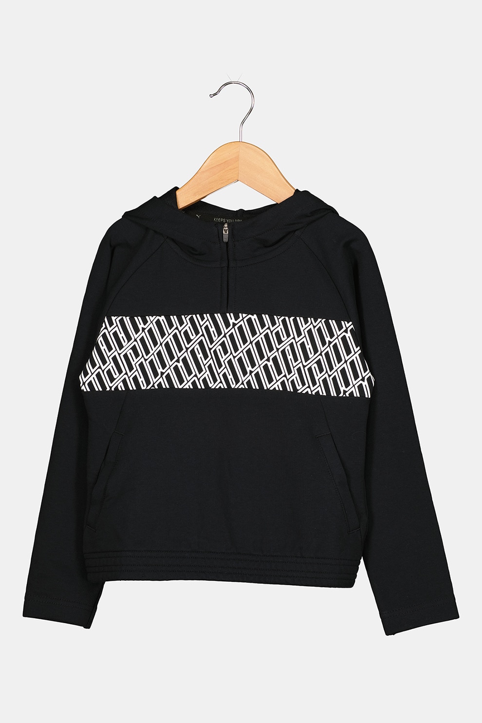 Puma, Hanorac cu imprimeu logo si tehnologie dryCELL, Negru