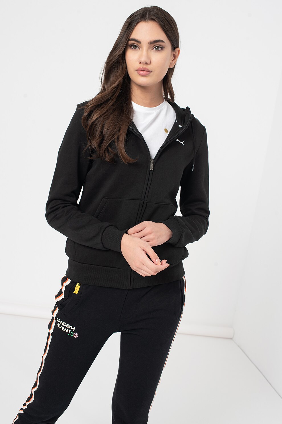 Puma, Hanorac cu fermoar si buzunare laterale, Negru