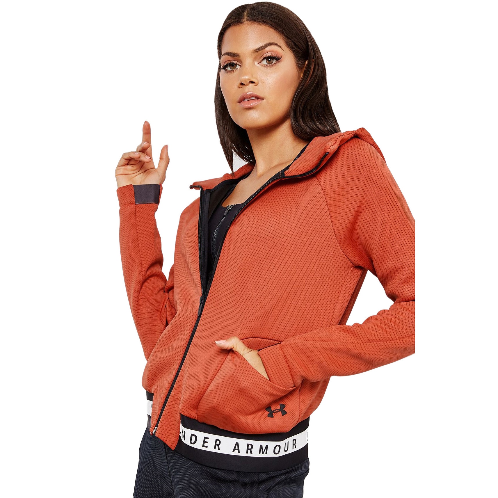 Hanorac sport Under Armour Unstoppable Move Full Zip UA1317820, Rosu caramiziu