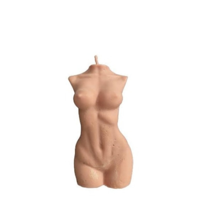Lumanare stil statueta roz, handmade 11cm