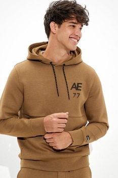 American Eagle, Hanorac cu imprimeu logo, Maro caramel American Eagle, Hanorac cu imprimeu logo, Maro caramel