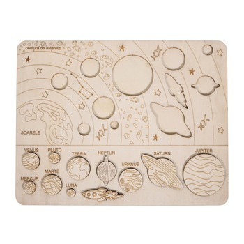 Puzzle montessori sistem solar din lemn 32 cm x 25 cm Puzzle montessori sistem solar din lemn 32 cm x 25 cm