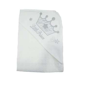 Prosop 90 x 83 cm cu gluga Mini Junior 1002A, Alb 90 x 83 cm Prosop 90 x 83 cm cu gluga Mini Junior 1002A, Alb 90 x 83 cm