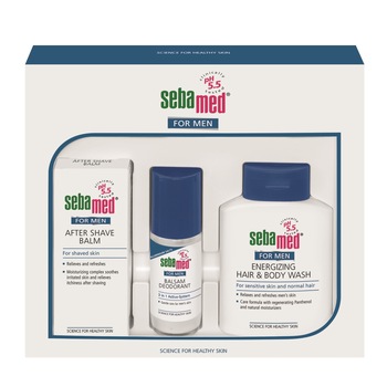 Pachet promo Sebamed: Deodorant roll-on pentru barbati, 50 ml + After shave, 100 ml + Gel de dus energizant pentru barbati, 200 ml Pachet promo Sebamed: Deodorant roll-on pentru barbati, 50 ml + After shave, 100 ml + Gel de dus energizant pentru barbati, 200 ml