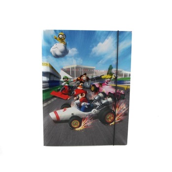 Dosar A4 cu elastic Super Mario Mariocart, Multicolor Dosar A4 cu elastic Super Mario Mariocart, Multicolor