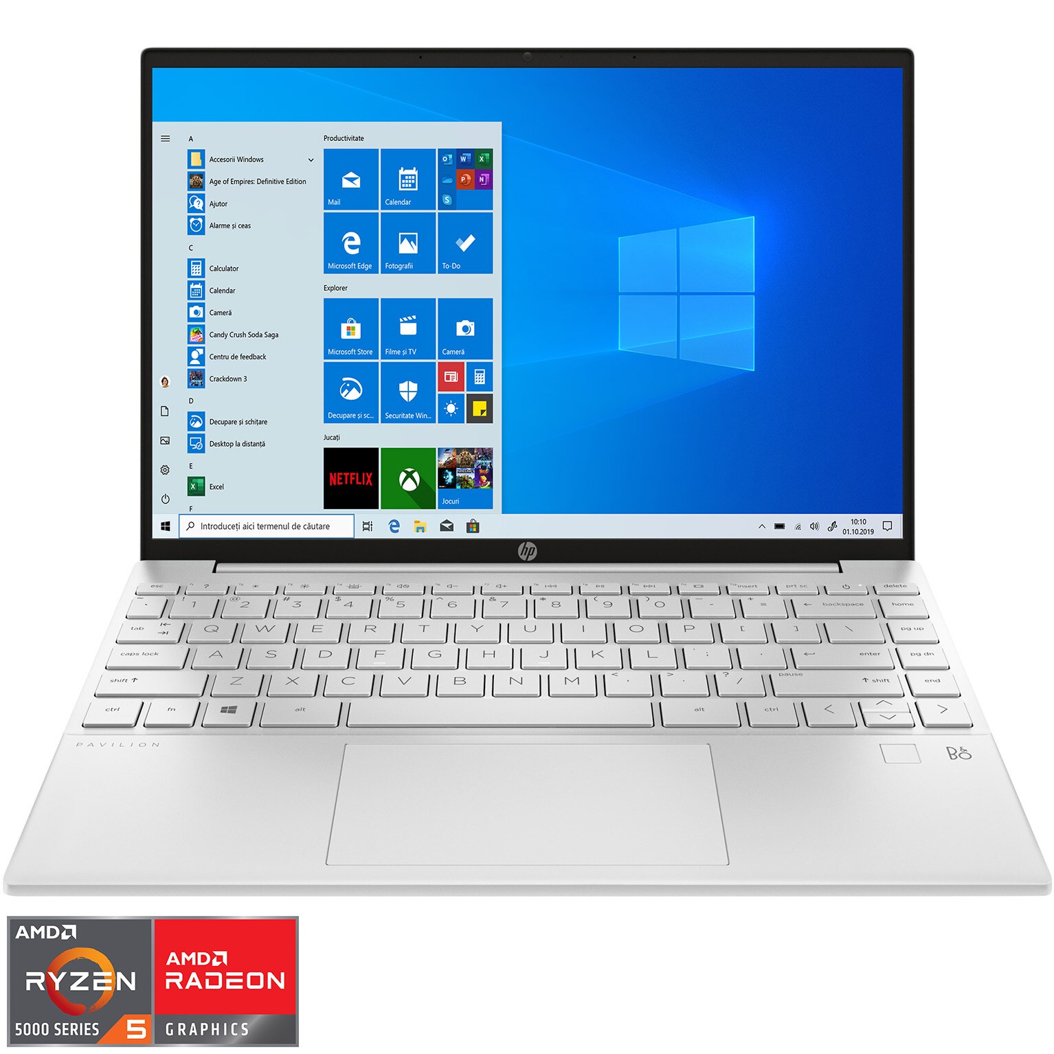 Laptop ultraportabil HP Pavilion Aero 13-be0008nq cu procesor AMD