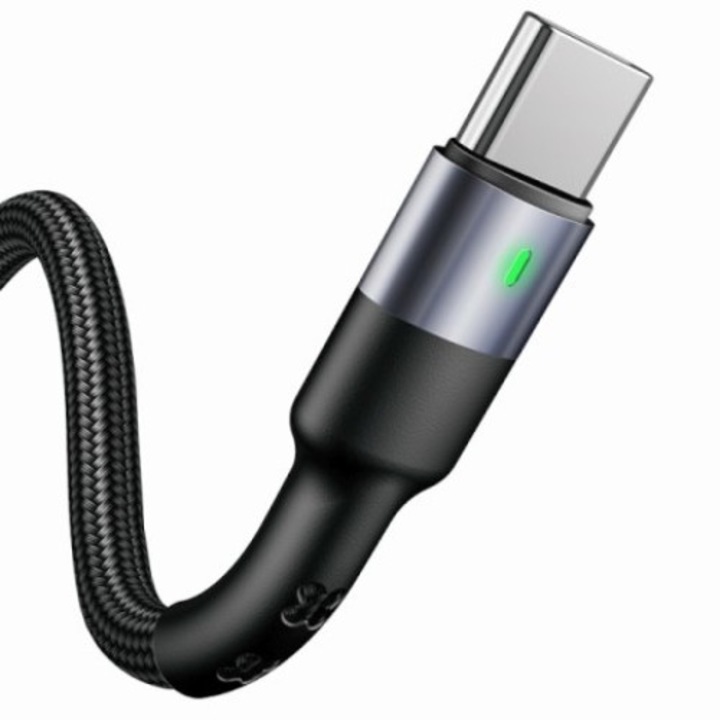 Кабел за данни / зареждане USAMS, U26 USB-C, 1M, черен