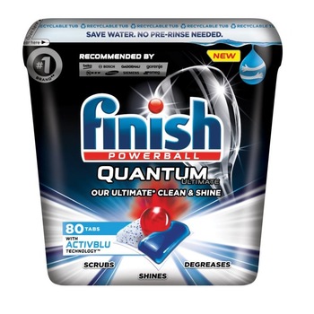 Detergent de vase capsule Finish Quantum Superior Clean and Shine Activblu, 80 buc Detergent de vase capsule Finish Quantum Superior Clean and Shine Activblu, 80 buc
