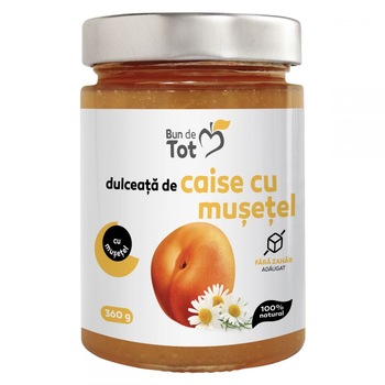 Dulceata de caise cu musetel, 100% Natural, 360g, fara zahar adaugat, fara chimicale , Dacia Plant Dulceata de caise cu musetel, 100% Natural, 360g, fara zahar adaugat, fara chimicale , Dacia Plant