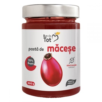 Dulceata de macese (pasta) fara zahar adaugat, 100% Natural, 360g, fara chimicale , Dacia Plant Dulceata de macese (pasta) fara zahar adaugat, 100% Natural, 360g, fara chimicale , Dacia Plant
