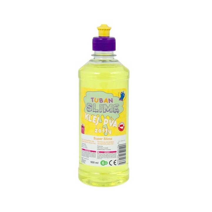 Lipici PVA pentru Slime, 500ml, galben, Tuban