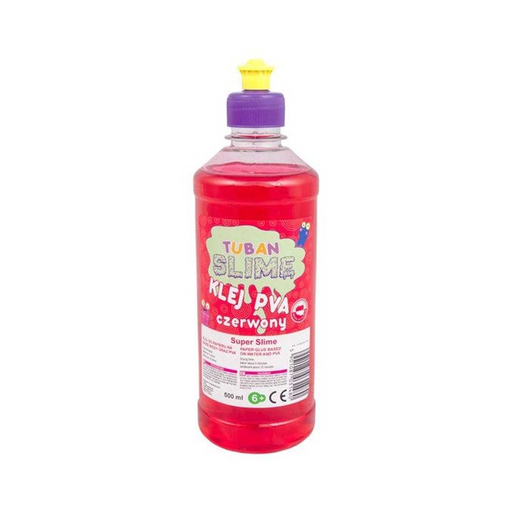 Lipici PVA pentru Slime, 500ml, rosu, Tuban