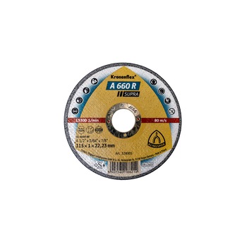 Disc debitare, Klingspor A 660 R Supra, 115 x 22.23 x 1 mm / EXT 328905 Disc debitare, Klingspor A 660 R Supra, 115 x 22.23 x 1 mm / EXT 328905