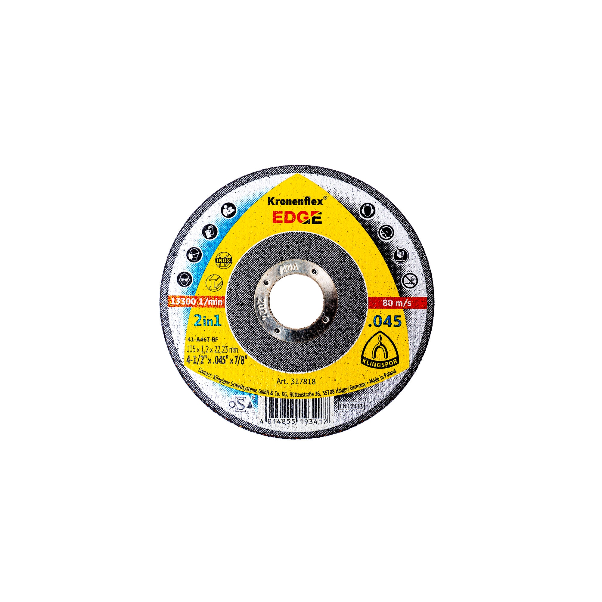 Disc de polizare Klingspor , EDGE, 115x1.2x22.23mm / EXT 317818