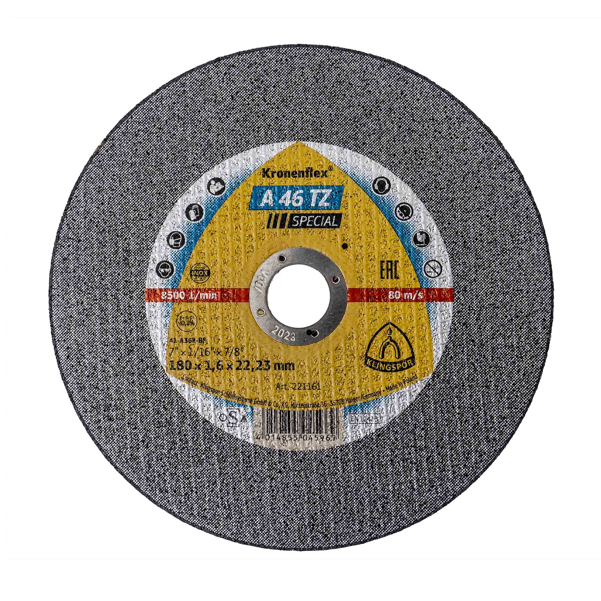 Disc de debitare Klingspor A 46 TZ Special, 180x1,6x22.23mm / D 130312