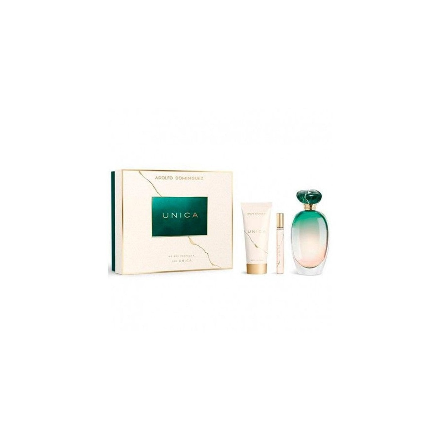 Set femei Adolfo Dominguez, Unica Coral, Apa de toaleta 100 ml, Lotiune de corp 75 ml, Mini parfum 10 ml