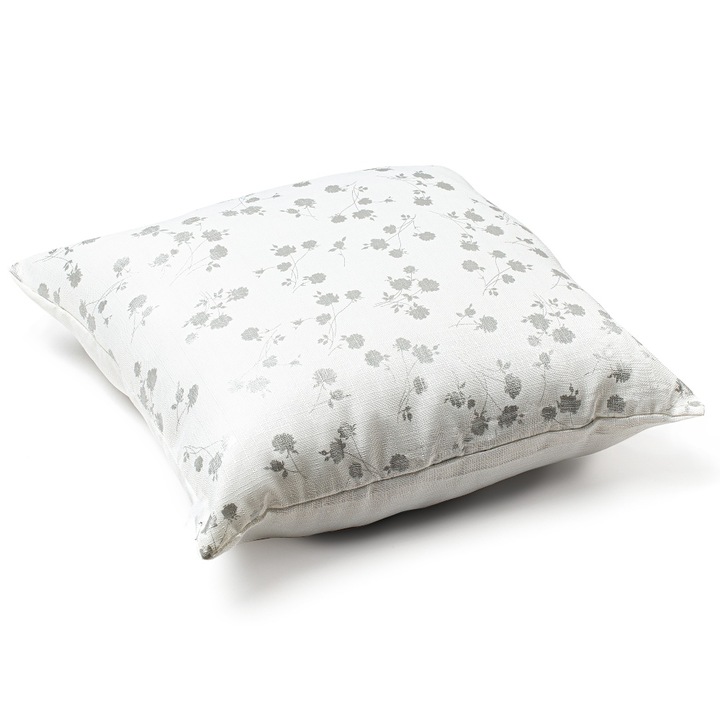 Set 4 perne decorative alb, dimensiune 40x40 cm