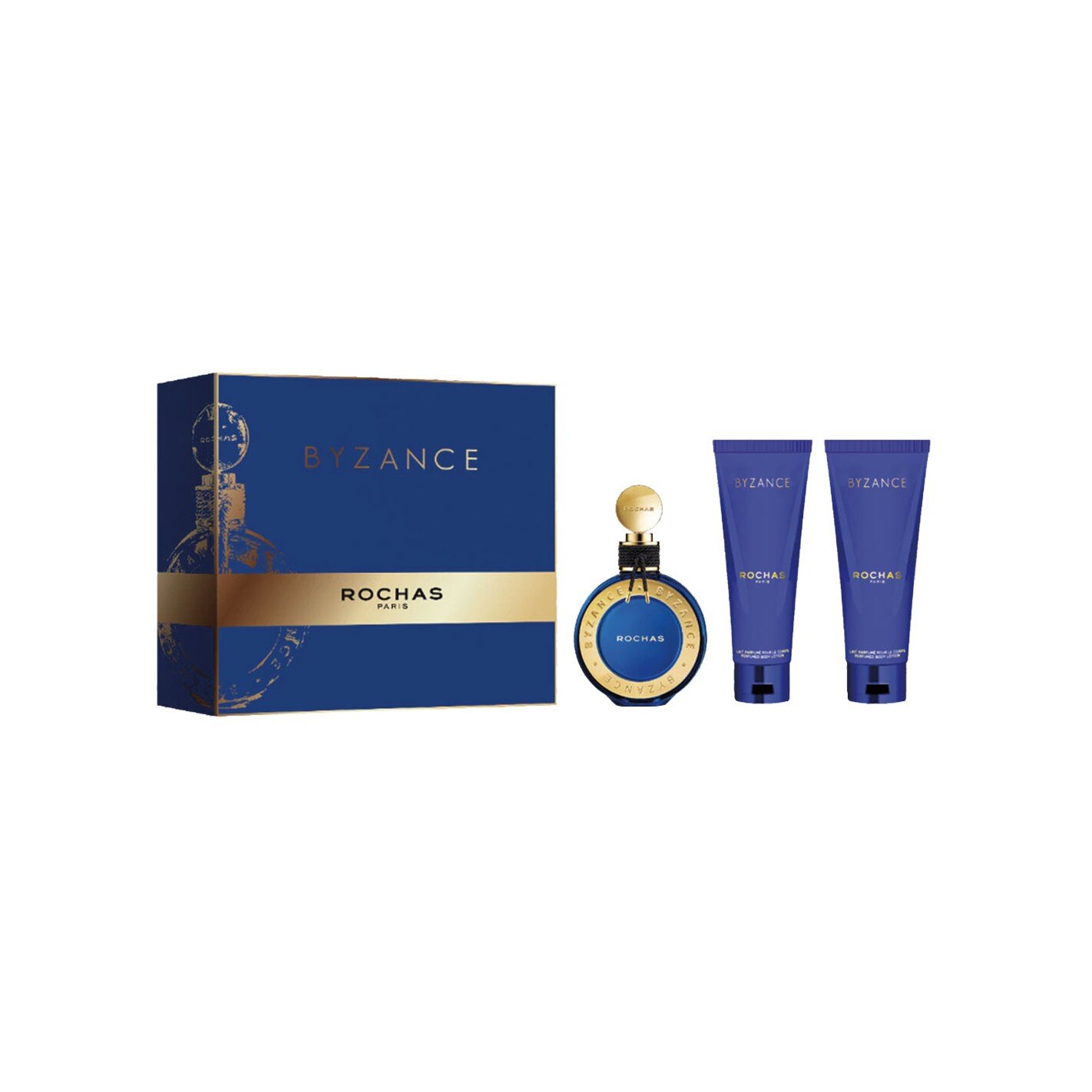 Set parfum 90 ml, lotiune de corp 100 ml si gel de dus 100 ml Rochas, Byzance