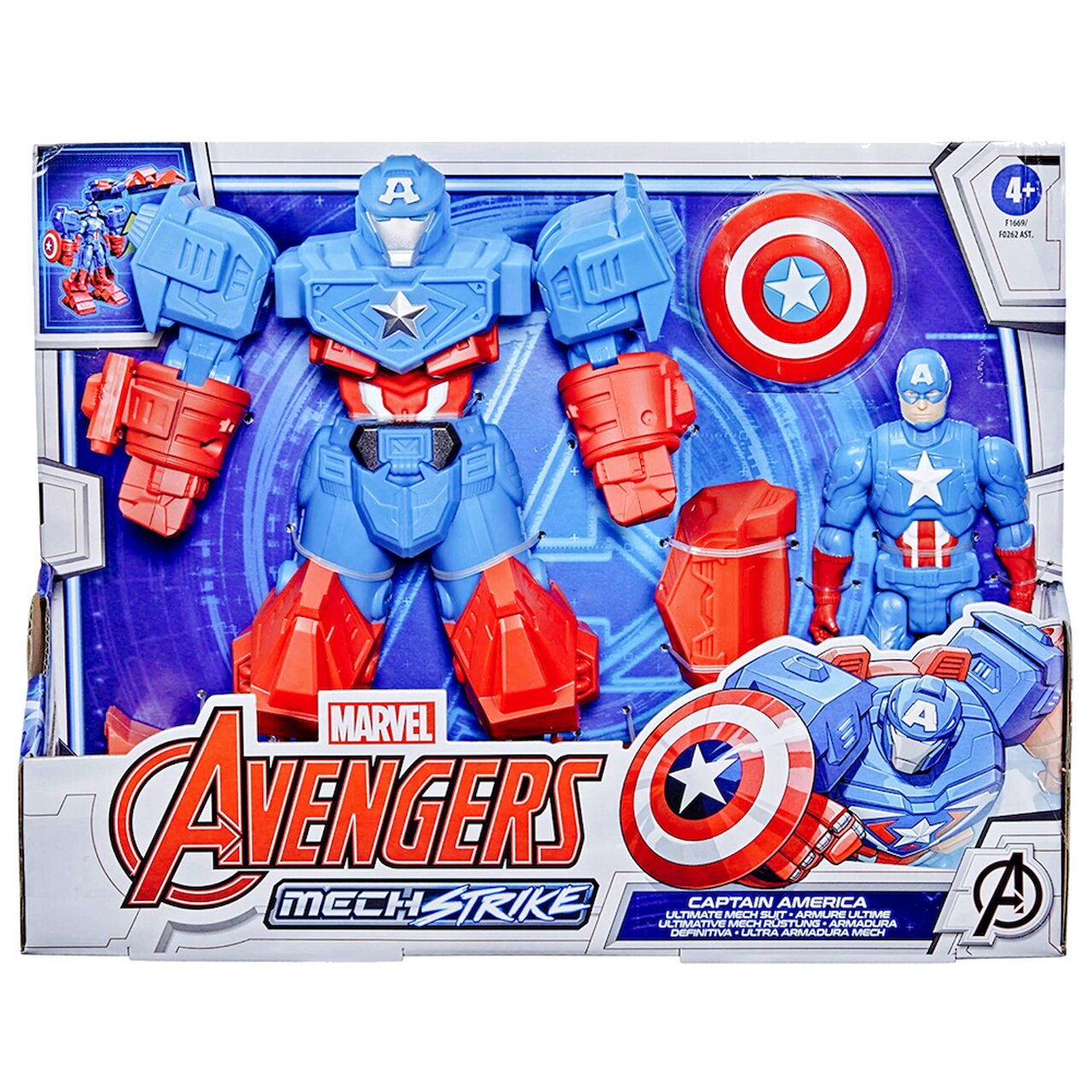Set Figurina Marvel Avengers Mech Strike Captain America 15Cm