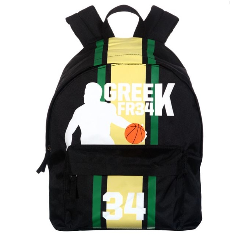 Ghiozdan pentru adolescenti, CRT, Cu imprimeu Greek FR34, Buzunar izoterm, Curele anatomice cu dungi reflectorizante