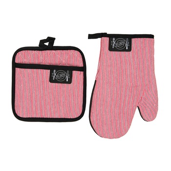 Set bucatarie Heinner Home, 2 piese, manusa bucatarie 18x28cm, suport pentru oala 20x20cm, rosu Set bucatarie Heinner Home, 2 piese, manusa bucatarie 18x28cm, suport pentru oala 20x20cm, rosu