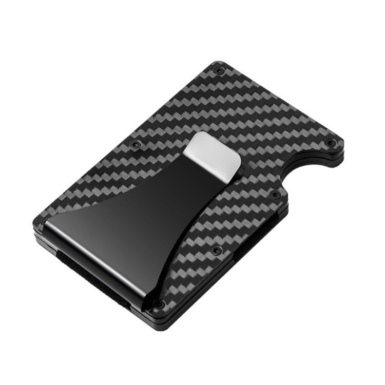 Portofel Bomstom, Fibra de carbon, Protectie RFID, Negru