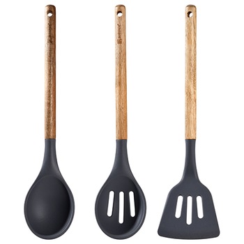 Set ustensile 3 piese Bergner Greener, lemn si silicon Set ustensile 3 piese Bergner Greener, lemn si silicon