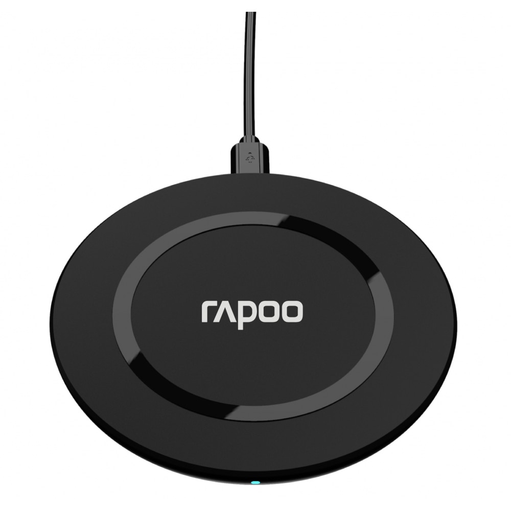 Incarcator Wireless cu adaptor RAPOO XC140, Qi, 2.5/5/7.5/10W, Negru