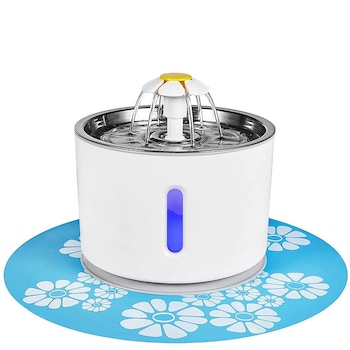 Dispenser de apa tip fantana pentru pisici, Otel inoxidabil, Indicator LED, Accesorii, Alb Dispenser de apa tip fantana pentru pisici, Otel inoxidabil, Indicator LED, Accesorii, Alb