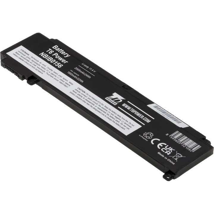 Baterie T6 Power compatibil cu Lenovo ThinkPad T460s, T470s, 2065mAh, 24Wh, 3cell, Li-Pol