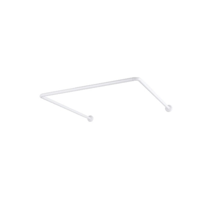 Bara perdea dus otel, pentru cada sau dus, cu trei laturi, in forma de U, culoare alba 90 x 90 x 90 cm