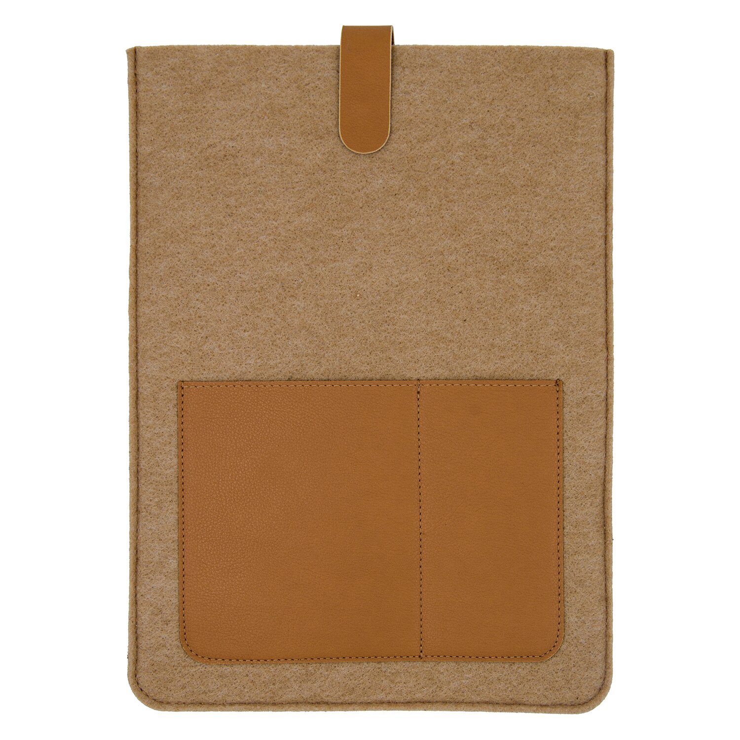 Husa laptop Macbook Pro 13 inch lana din fibre naturale si piele PU 31 x 23 x 0,7 cm, bej