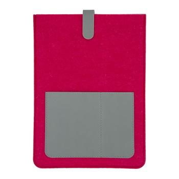 Husa laptop Macbook Pro 13 inch lana din fibre naturale si piele PU 31 x 23 x 0,7 cm, roz Husa laptop Macbook Pro 13 inch lana din fibre naturale si piele PU 31 x 23 x 0,7 cm, roz