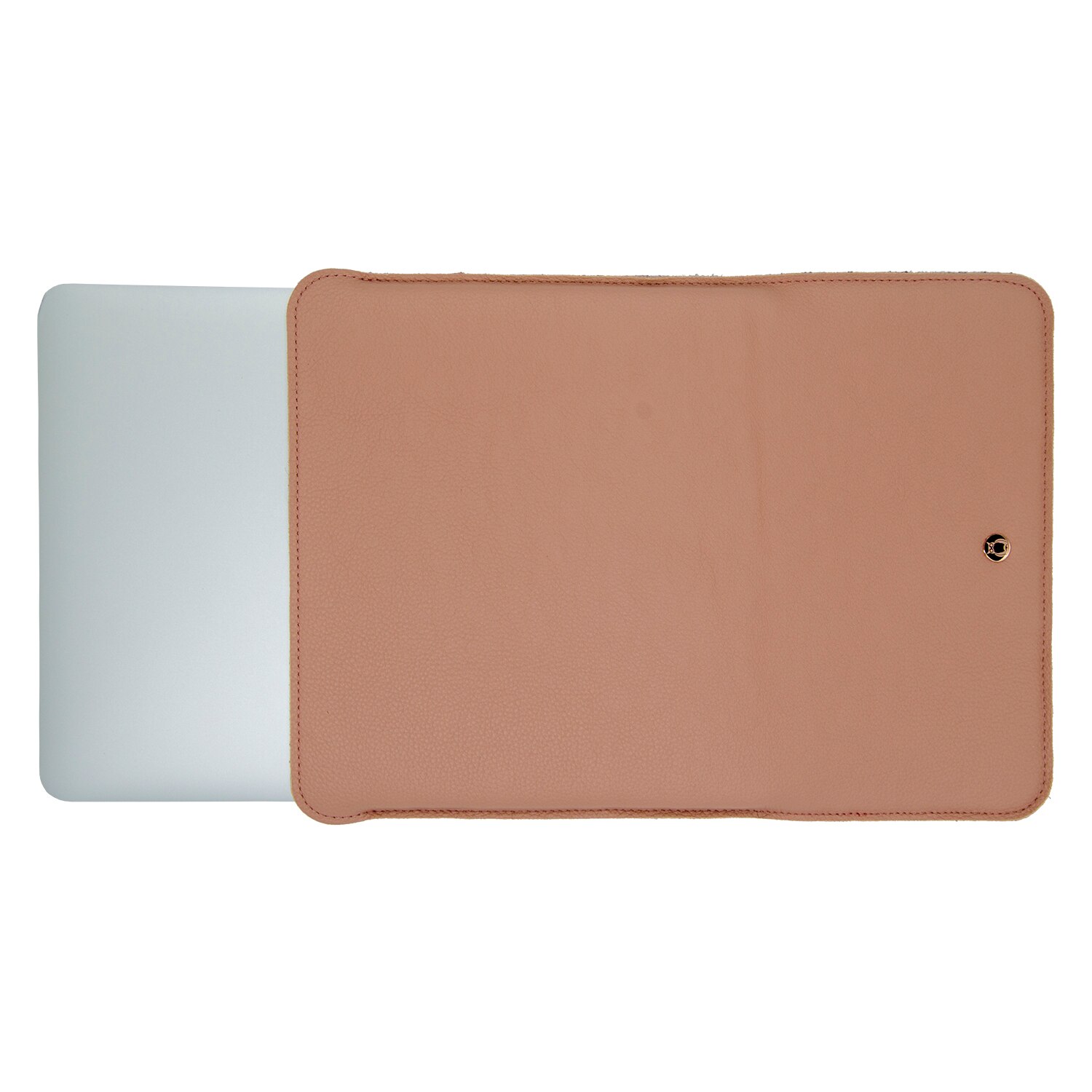Husa laptop Macbook Pro 13 inch, piele naturala cu lana din fibre naturale, 31 x 23 x 0,6 cm, nude