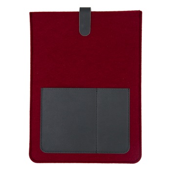 Husa laptop Macbook Pro 13 inch lana din fibre naturale si piele PU 31 x 23 x 0,7 cm, bordo Husa laptop Macbook Pro 13 inch lana din fibre naturale si piele PU 31 x 23 x 0,7 cm, bordo