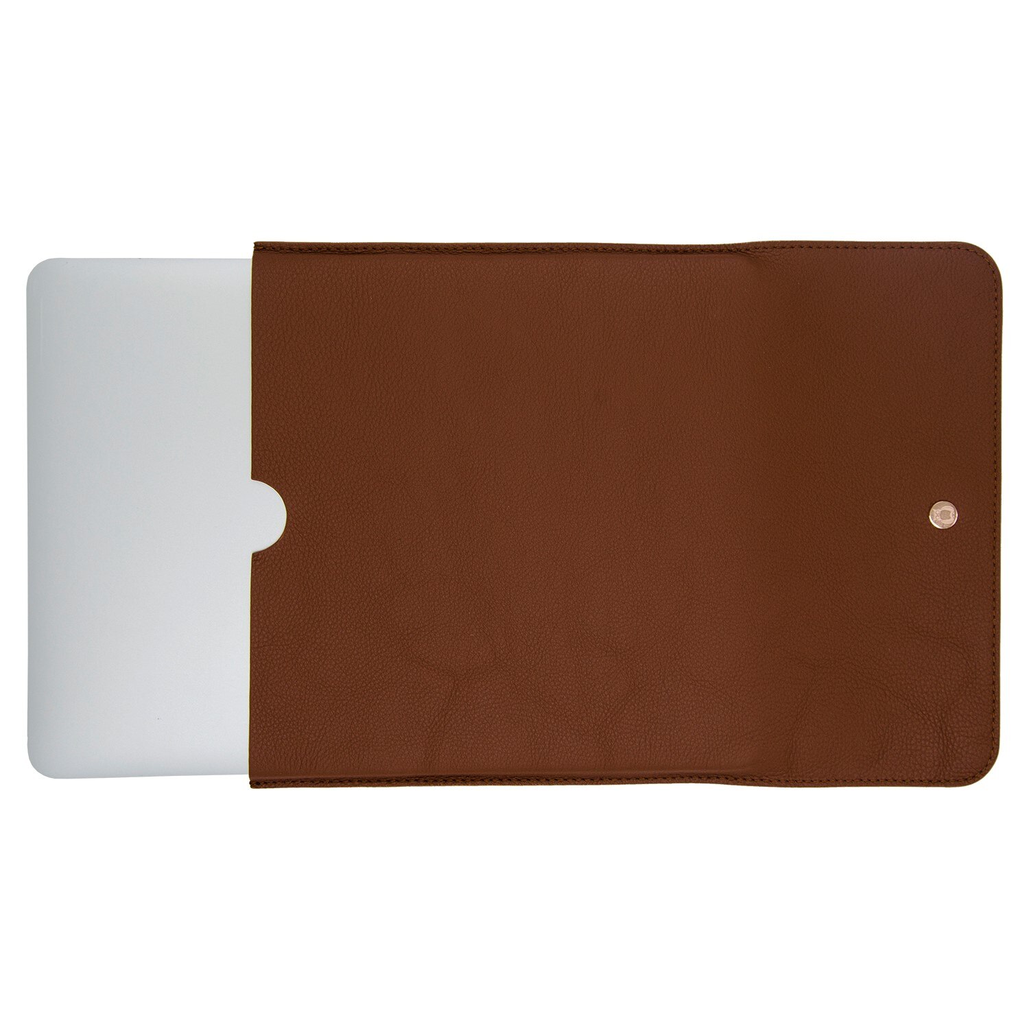 Husa laptop Macbook Pro 13 inch din piele naturala, cu accesoriu si design slim 32 x 23 x 0,4 cm, maro