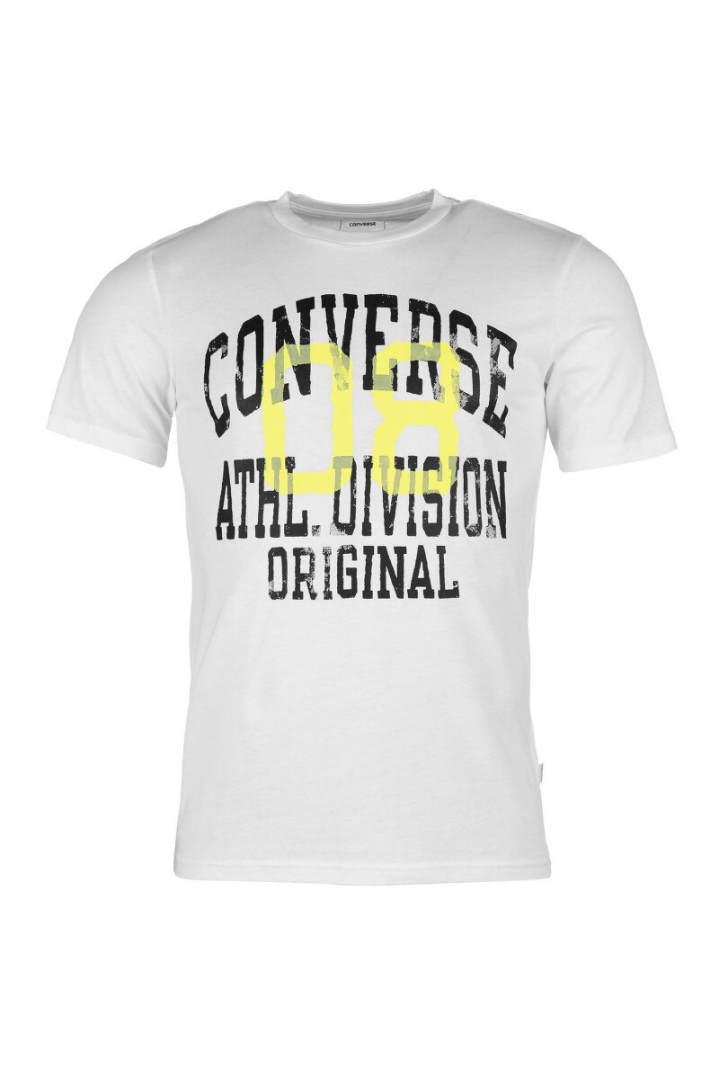 Converse, Tricou Athlectics, Bumbac, S, Alb