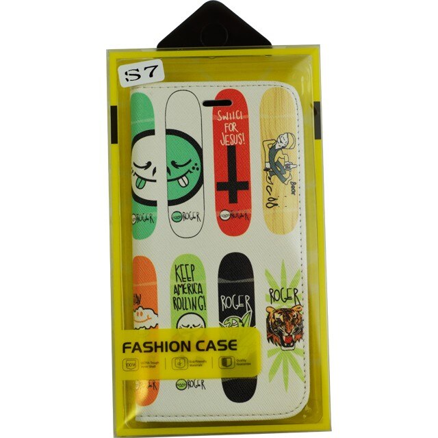 Husa Book Pocket Magnetic Lock Mobile Tuning pentru Samsung S7, Model Skateboard