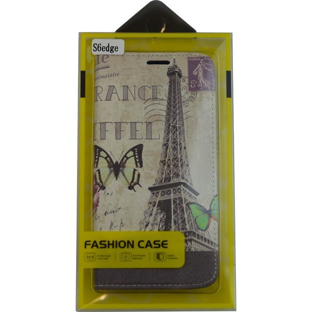 Husa Book Pocket Magnetic Lock Mobile Tuning pentru Samsung S6 Edge, Model France Eiffel