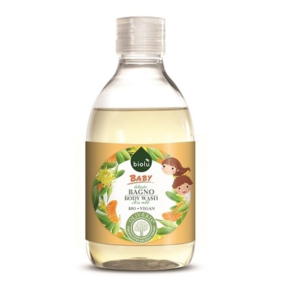 Gel de dus ecologic cu ulei de mandarin pentru copii, Biolu, 300ml