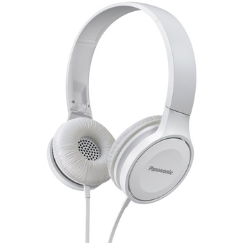 Casti Audio On Ear pliabile Panasonic RP-HF100E-W, Cu fir, Alb