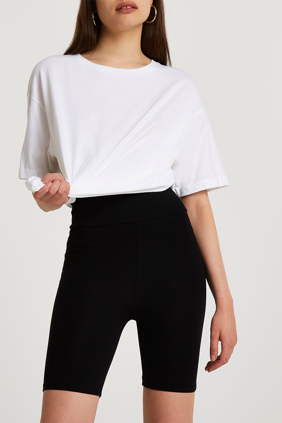 River Island, Colanti scurti cu talie inalta, Negru