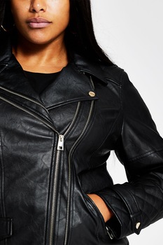 River Island, Jacheta biker de piele ecologica, Negru River Island, Jacheta biker de piele ecologica, Negru