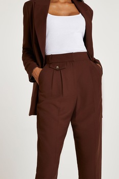 River Island, Pantaloni conici cu talie inalta, Maro River Island, Pantaloni conici cu talie inalta, Maro